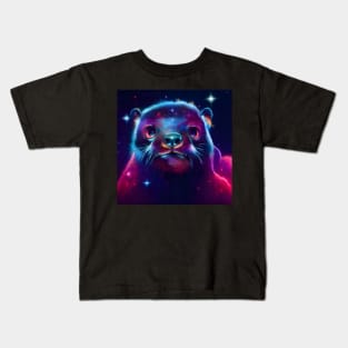 Otter Space Nebula - Grumpy Lycos Kids T-Shirt